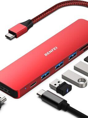 BENFEI USB C HUB 7-in-1, USB-C HUB Multiport Adapter with HDMI (4K @ 60Hz Certif